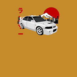 Свитшот хлопковый мужской Mitsubishi Lancer Evolution VI JDM Car, цвет: горчичный — фото 2
