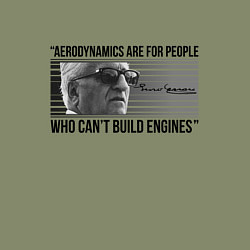 Свитшот хлопковый мужской Aerodynamics are for people who cant build engines, цвет: авокадо — фото 2