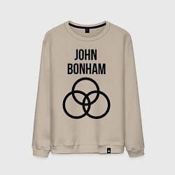 Свитшот хлопковый мужской John Bonham - Led Zeppelin - legend, цвет: миндальный