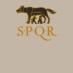 Свитшот хлопковый мужской Капитолийская волчица SPQR, цвет: миндальный — фото 2