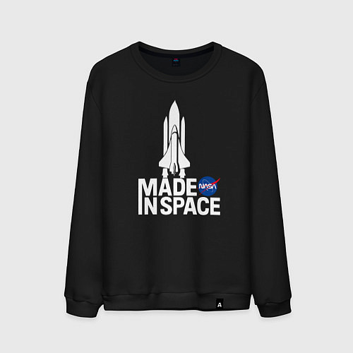 Мужской свитшот Nasa - made in space / Черный – фото 1