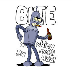 Свитшот хлопковый мужской Bender shiny ass, цвет: белый — фото 2