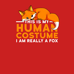 Свитшот хлопковый мужской Это мой костюм человека - на самом деле я лиса, цвет: красный — фото 2
