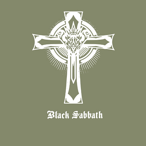 Мужской свитшот Black sabbath крест / Авокадо – фото 3