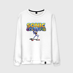 Свитшот хлопковый мужской Sonic colors - Hedgehog, цвет: белый