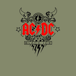 Свитшот хлопковый мужской ACDC Black Ice с молниями, цвет: авокадо — фото 2