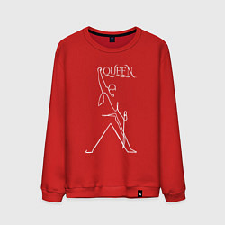 Свитшот хлопковый мужской Queen- Фредди и микрофон, цвет: красный