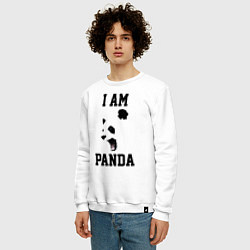 Свитшот хлопковый мужской Я - панда, цвет: белый — фото 2