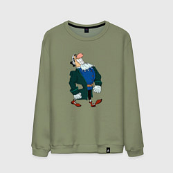 Свитшот хлопковый мужской Доктор Ливси шагает под фонк мем, цвет: авокадо