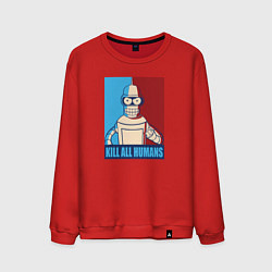 Свитшот хлопковый мужской Bender Futurama, цвет: красный