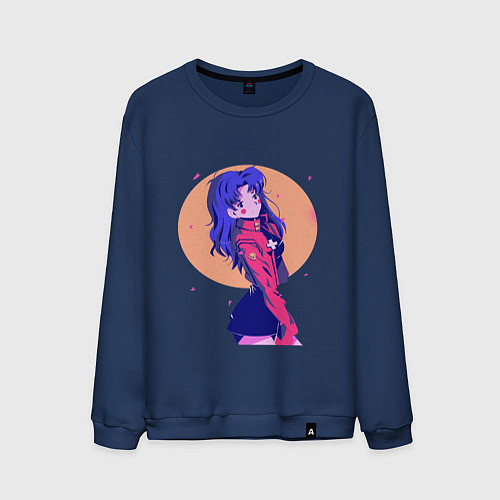 Мужской свитшот Misato Katsuragi Evangelion / Тёмно-синий – фото 1