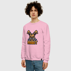 Свитшот хлопковый мужской Кролик Хулиган, цвет: светло-розовый — фото 2