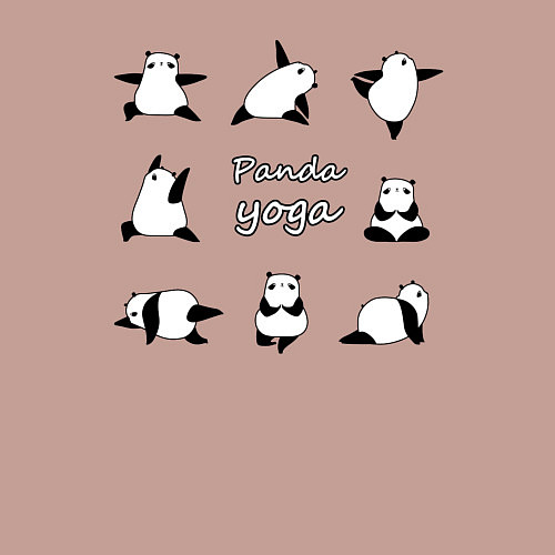 Мужской свитшот Панда - йога / Пыльно-розовый – фото 3