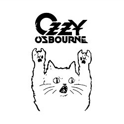 Свитшот хлопковый мужской Ozzy Osbourne - rock cat, цвет: белый — фото 2