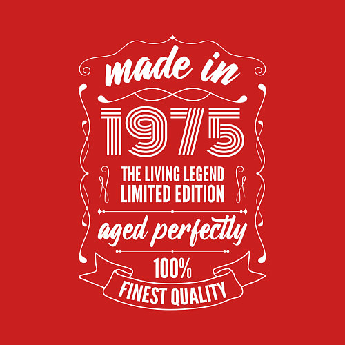 Мужской свитшот Made in 1975 retro old school / Красный – фото 3