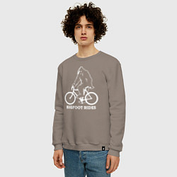 Свитшот хлопковый мужской Бигфут на велосипеде, цвет: утренний латте — фото 2
