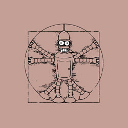 Свитшот хлопковый мужской Vitruvian Bender, цвет: пыльно-розовый — фото 2