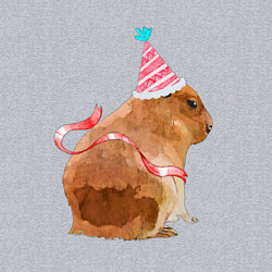 Свитшот хлопковый мужской Праздничная капибара, цвет: меланж — фото 2