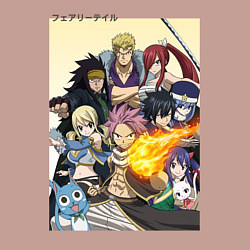 Свитшот хлопковый мужской Fairy Tail heroes, цвет: пыльно-розовый — фото 2