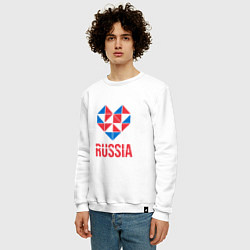 Свитшот хлопковый мужской Россия в моём сердце, цвет: белый — фото 2