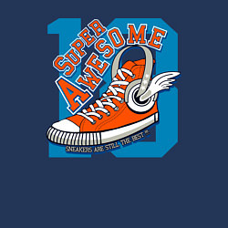 Свитшот хлопковый мужской Сникерсы с крыльями и цифра, цвет: тёмно-синий — фото 2