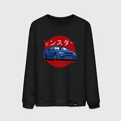 Свитшот хлопковый мужской Nissan Skyline R34 GT-R, цвет: черный