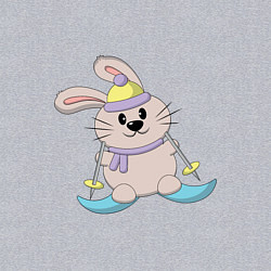 Свитшот хлопковый мужской Кролик - лыжник, цвет: меланж — фото 2