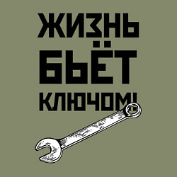 Свитшот хлопковый мужской Жизнь бьёт ключом - шутка, цвет: авокадо — фото 2