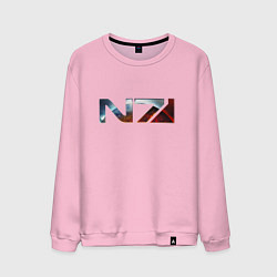 Свитшот хлопковый мужской Mass Effect N7 -Shooter, цвет: светло-розовый