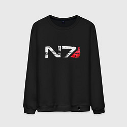 Свитшот хлопковый мужской Mass Effect N7 - Logotype, цвет: черный