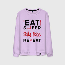 Мужской свитшот Надпись: eat sleep Sally Face repeat