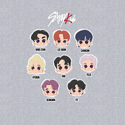 Свитшот хлопковый мужской Stray Kids Chibi, цвет: меланж — фото 2