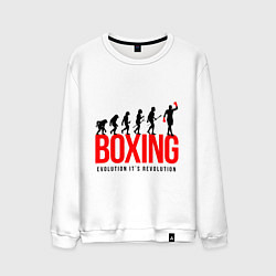 Свитшот хлопковый мужской Boxing evolution, цвет: белый