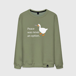 Свитшот хлопковый мужской Peace was never an option!, цвет: авокадо
