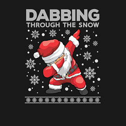 Свитшот хлопковый мужской Through the snow Santa dabbing, цвет: черный — фото 2