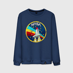 Свитшот хлопковый мужской NASA - emblem - USA, цвет: тёмно-синий