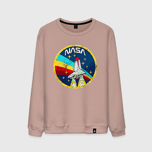 Мужской свитшот NASA - emblem - USA / Пыльно-розовый – фото 1