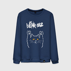 Свитшот хлопковый мужской Blink 182 rock cat, цвет: тёмно-синий