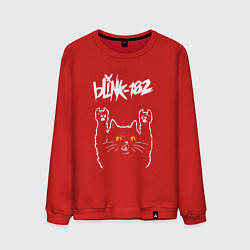 Свитшот хлопковый мужской Blink 182 rock cat, цвет: красный