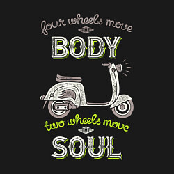 Свитшот хлопковый мужской Скутером движет душа ретро, цвет: черный — фото 2