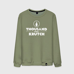 Свитшот хлопковый мужской Thousand Foot Krutch белое лого, цвет: авокадо