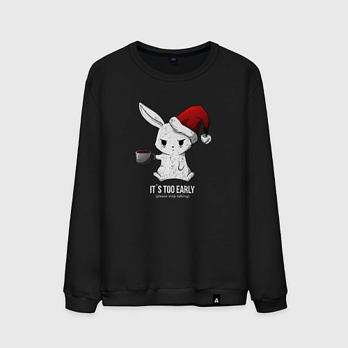 Мужской свитшот Bunny its too early / Черный – фото 1