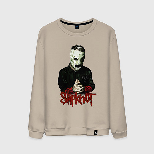 Мужской свитшот Slipknot mask / Миндальный – фото 1