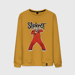 Свитшот хлопковый мужской Slipknot fan art, цвет: горчичный