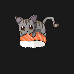 Свитшот хлопковый мужской Sushi cat, цвет: черный — фото 2