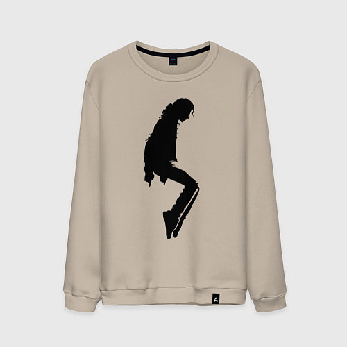 Мужской свитшот Силуэт Майкла Джексона - Minimalism / Миндальный – фото 1