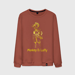 Свитшот хлопковый мужской Monkey D Luffy Gold, цвет: кирпичный