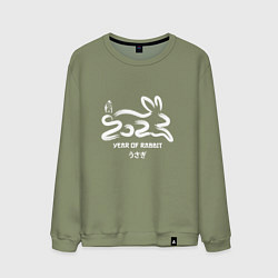 Свитшот хлопковый мужской Логотип кролика 2023 китайский новый год, цвет: авокадо