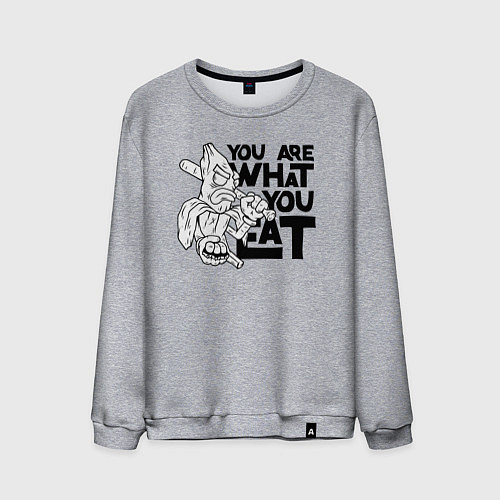 Мужской свитшот Ты то , что ешь / Меланж – фото 1