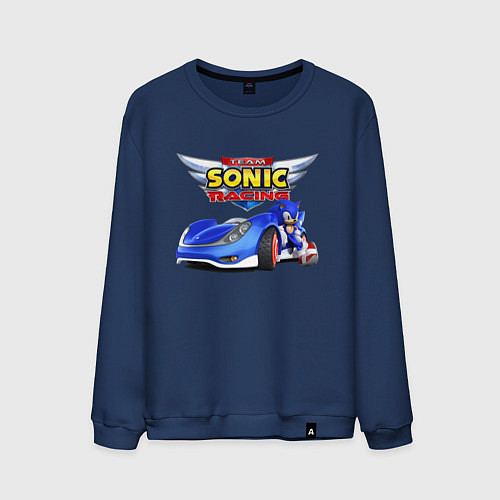 Мужской свитшот Team Sonic racing - hedgehog / Тёмно-синий – фото 1